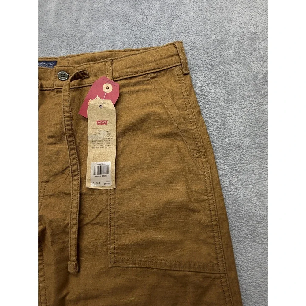 Levi's 502‎ Battalion Pants Mens Measured 33x31 Brown Chino Regular Fit Canvas